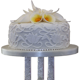 Calla Lily Monogram Wedding Cake