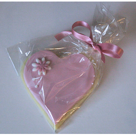 Pink heart butter cookie wedding favour